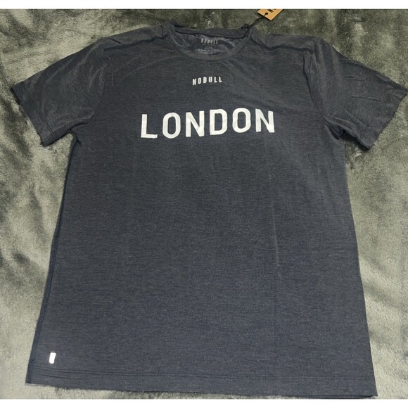 LARGE NoBull Shirt Mens Navy Short Sleeve London CrossFit Workout Active - Picture 4 of 8
